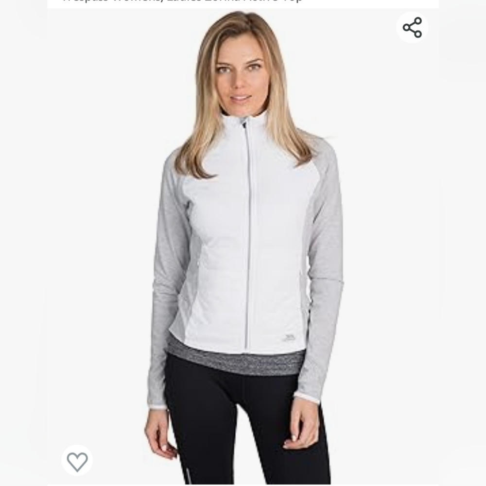 Trespass Soft Shell Zorina Active White Jacket XSmall Waterproof  Full‎ Zip